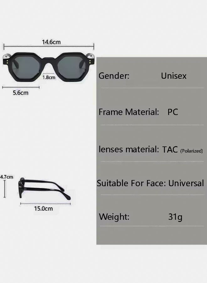 korico Ivon Grey Full Rim Rectangle Sunglasses - Image 3
